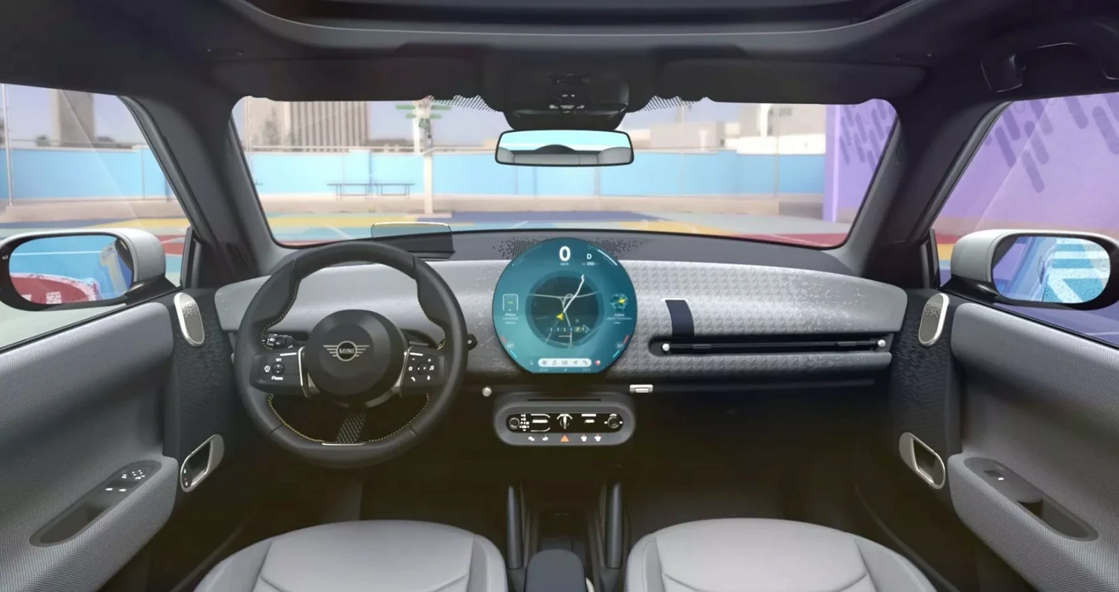 Mini Cooper EV 2024 hé lộ màn hình trung tâm như "đồng hồ treo tường"