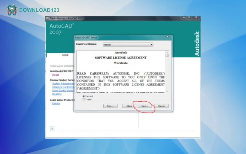 Download AutoCAD 2007 Full Cra'ck + Hướng dẫn cài đặt chi tiết