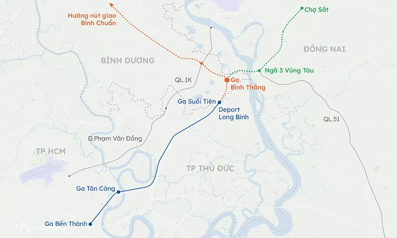 Metro Bình Dương dài 32,5 km đi qua bốn thành phố