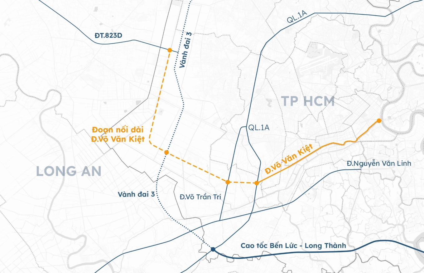 Gần 19.400 tỷ đồng nối dài đại lộ Đông Tây đến Long An