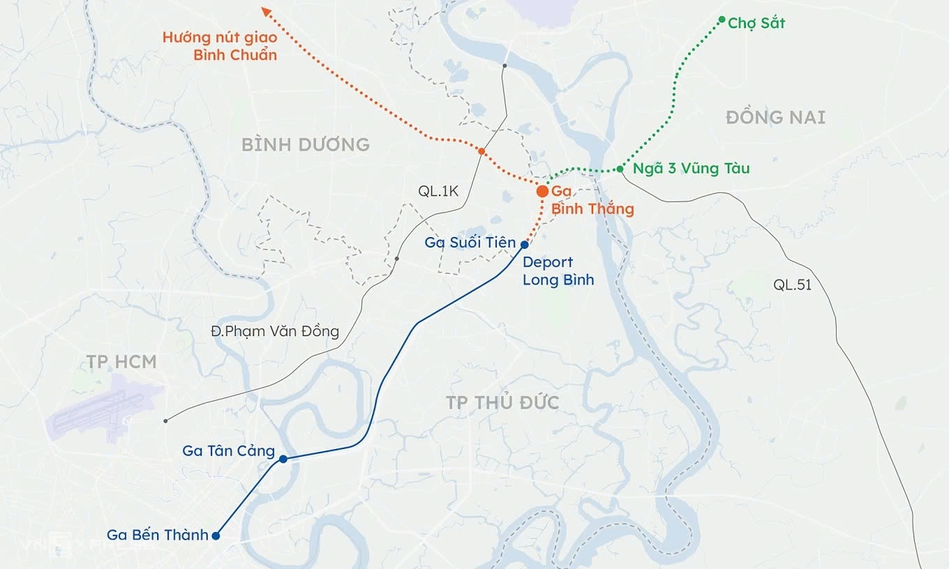 67.400 tỷ đồng xây metro nối sân bay Long Thành với TP HCM