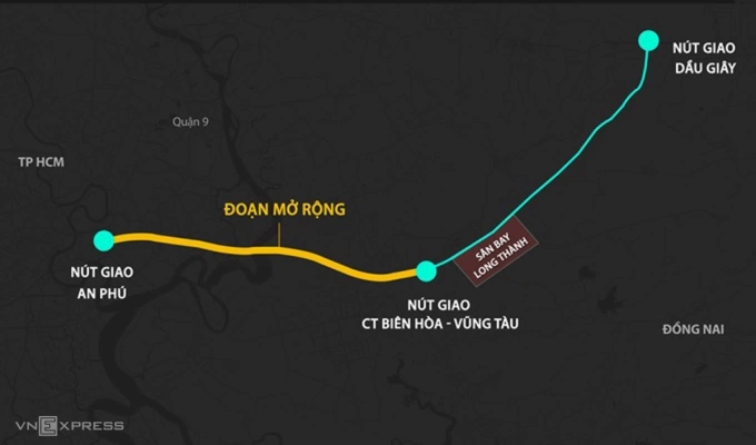 Cao tốc TP HCM - Long Thành có thể khởi công mở rộng ngày 19/8
