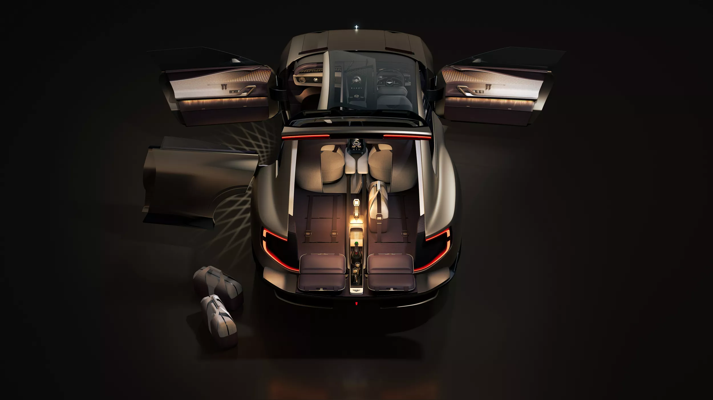 Bentley gây “sốc” với concept EV đầu tiên: không có ghế phụ, có hẳn giường cho thú cưng