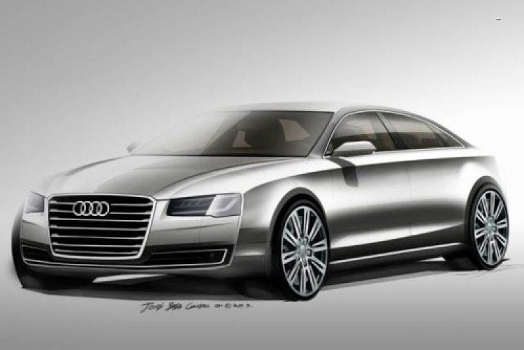 Phác họa chính thức Audi A8 bản nâng cấp Facelift