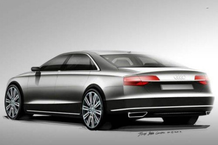 Phác họa chính thức Audi A8 bản nâng cấp Facelift