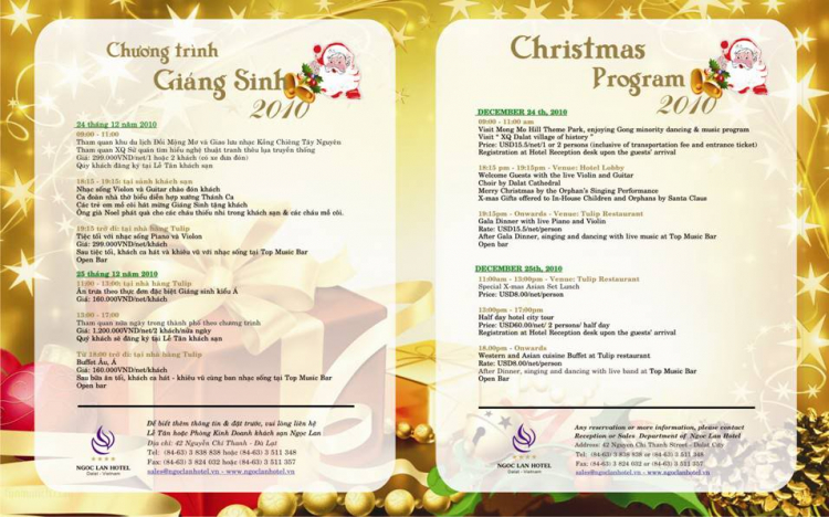 Chi tiết Chương Trình Noel cùng TFC tại Đà lạt 24,25,26 tháng 12