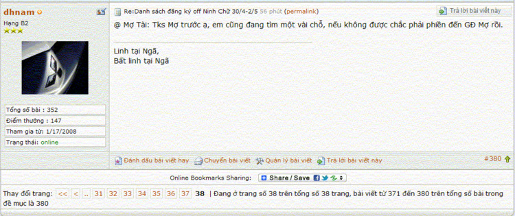 Bài post số 11, 21, 31... bị ẩn