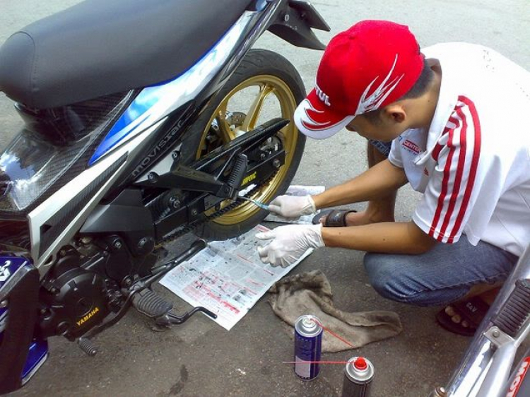 Tháng 07/2011, vệ sinh sên miễn phí cho Yamaha FZ, R15, Honda CBR, PKL