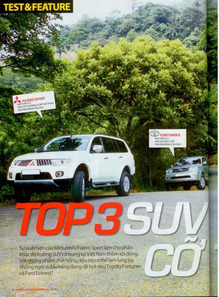 Đánh giá về "Top 3 SUV cỡ trung" tại Việt Nam