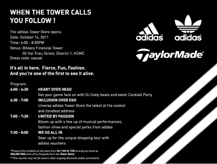 adidas Tower Party: Trải nghiệm mới ở Bitexco