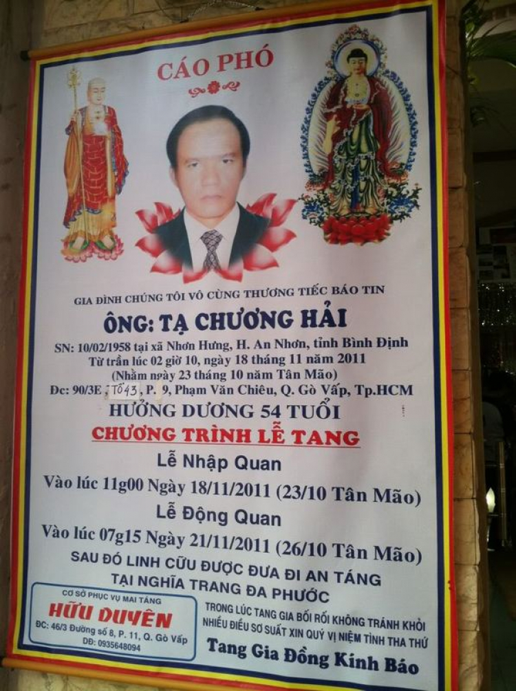 Tin Buồn: Thành Kính Phân Ưu đến gia đình bác Mexehop. Tin Buồn: Thành Kính Phân Ưu đến gia đình bác Mexehop.