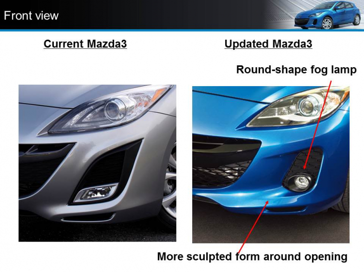 Những điểm khác nhau cơ bản giữa Mazda 2011 và mazda 3 FL 2012