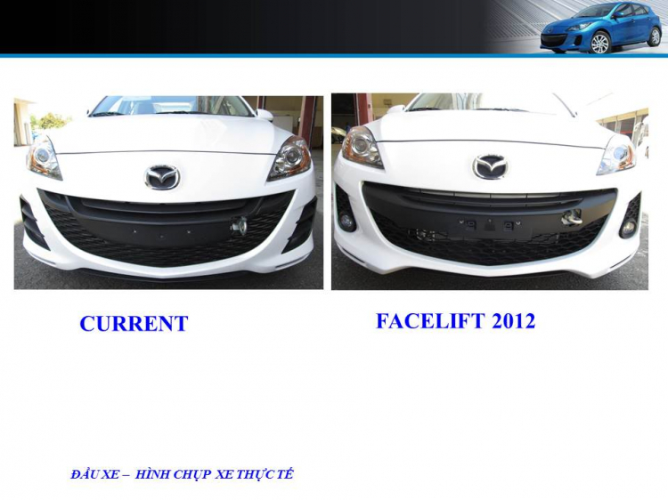 Những điểm khác nhau cơ bản giữa Mazda 2011 và mazda 3 FL 2012