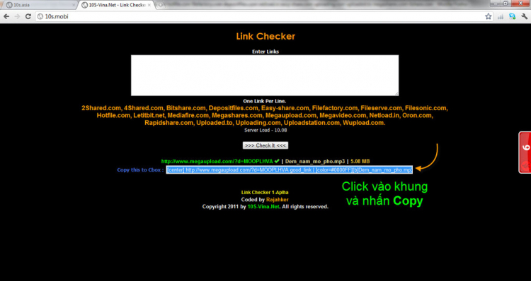 Hướng dẫn anh em leech link tại 10s
