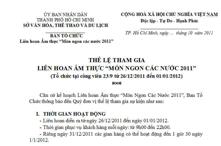 Kính mời các Bác OSFI chia vui và góp ý với nhà em tại Lễ hội Ẩm thực "Món ngon các nước"!