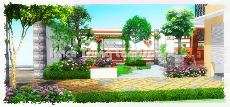 Sân vườn mới thiết kế cho khách hàng ở Đà Nẵng.