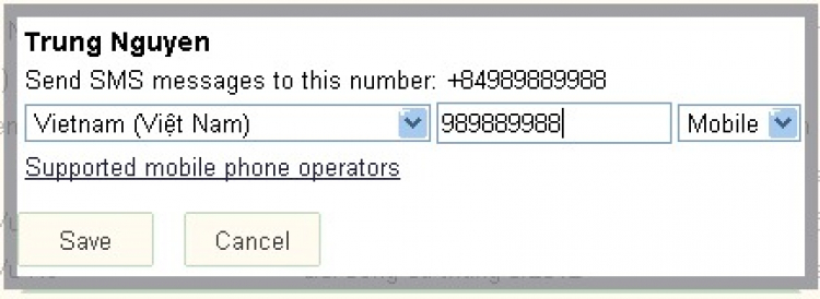 Từ Gmail, gởi 50 Tin Nhắn Miễn phí.