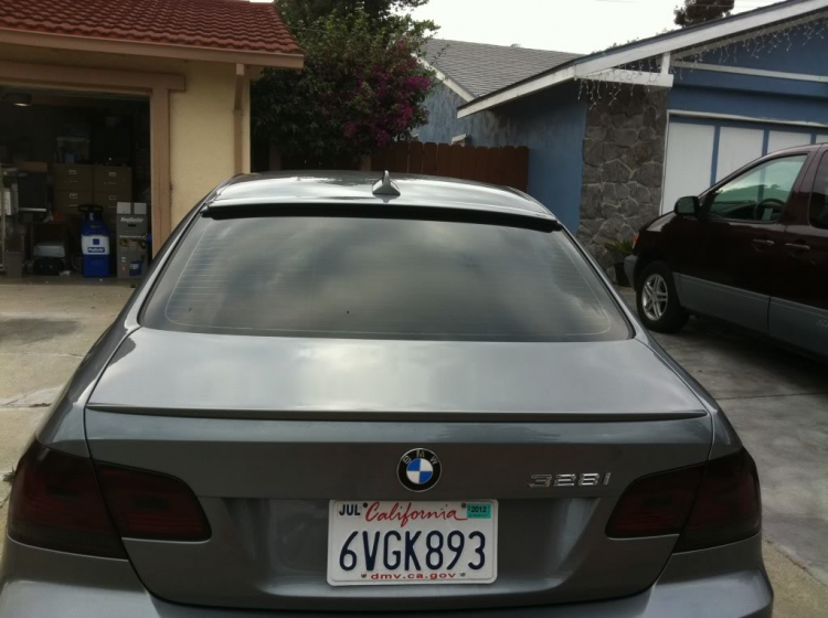 My baby in the U.S. 328i coupe E92, sport package, update hih moi tint,trunk and roof wing