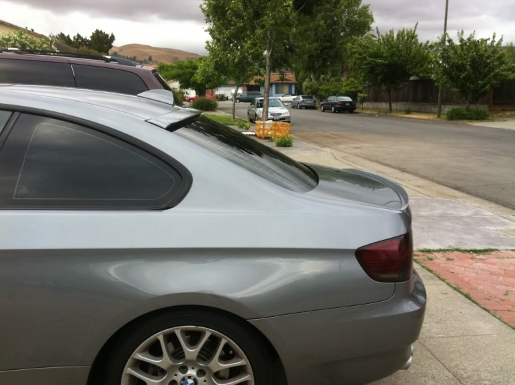 My baby in the U.S. 328i coupe E92, sport package, update hih moi tint,trunk and roof wing