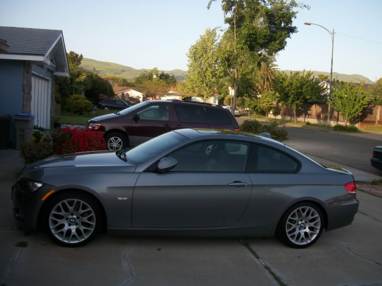 My baby in the U.S. 328i coupe E92, sport package, update hih moi tint,trunk and roof wing