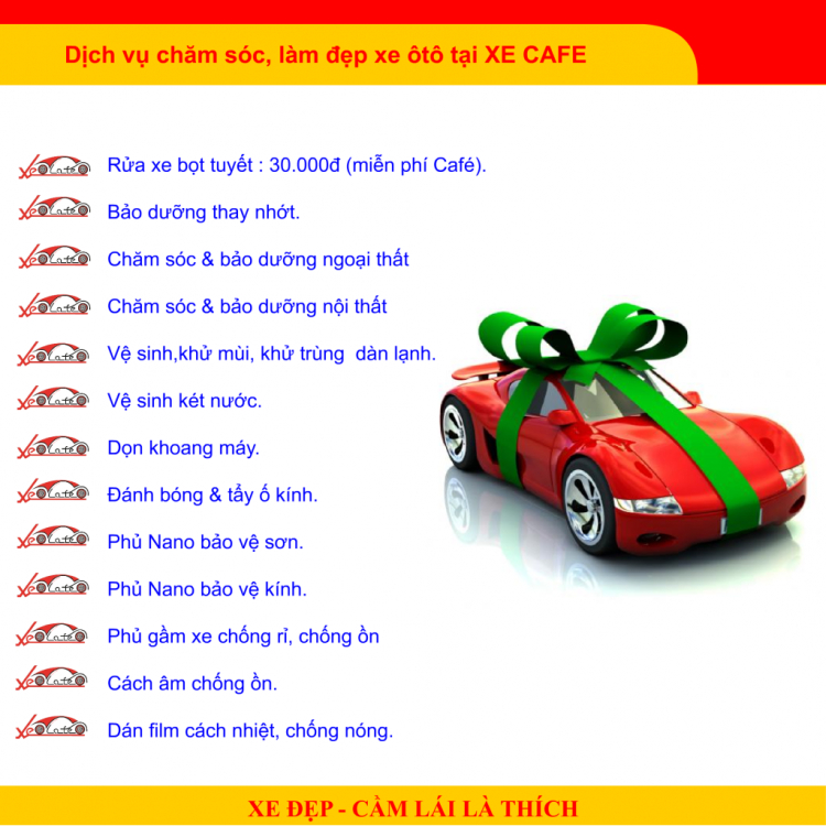Địa điểm rủa xe tốt . Địa điểm rủa xe tốt .