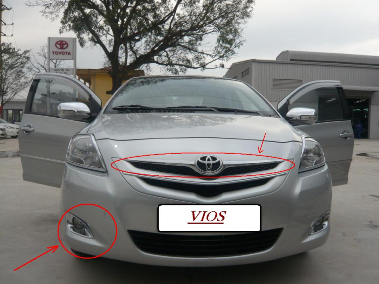 Viền chrome đèn sương mù Vios