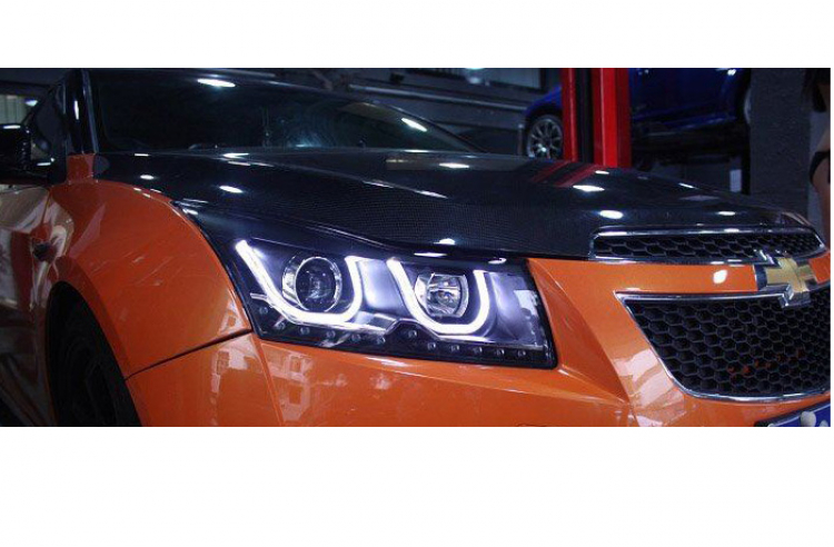 Cruze LS độ projector + Xenon + Led + Angel Eye