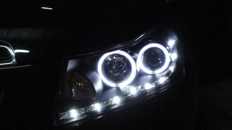 Cruze LS độ projector + Xenon + Led + Angel Eye