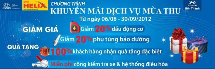 Chương trình khuyến mãi dịch vụ mùa Thu tại Hyundai Bến Thành