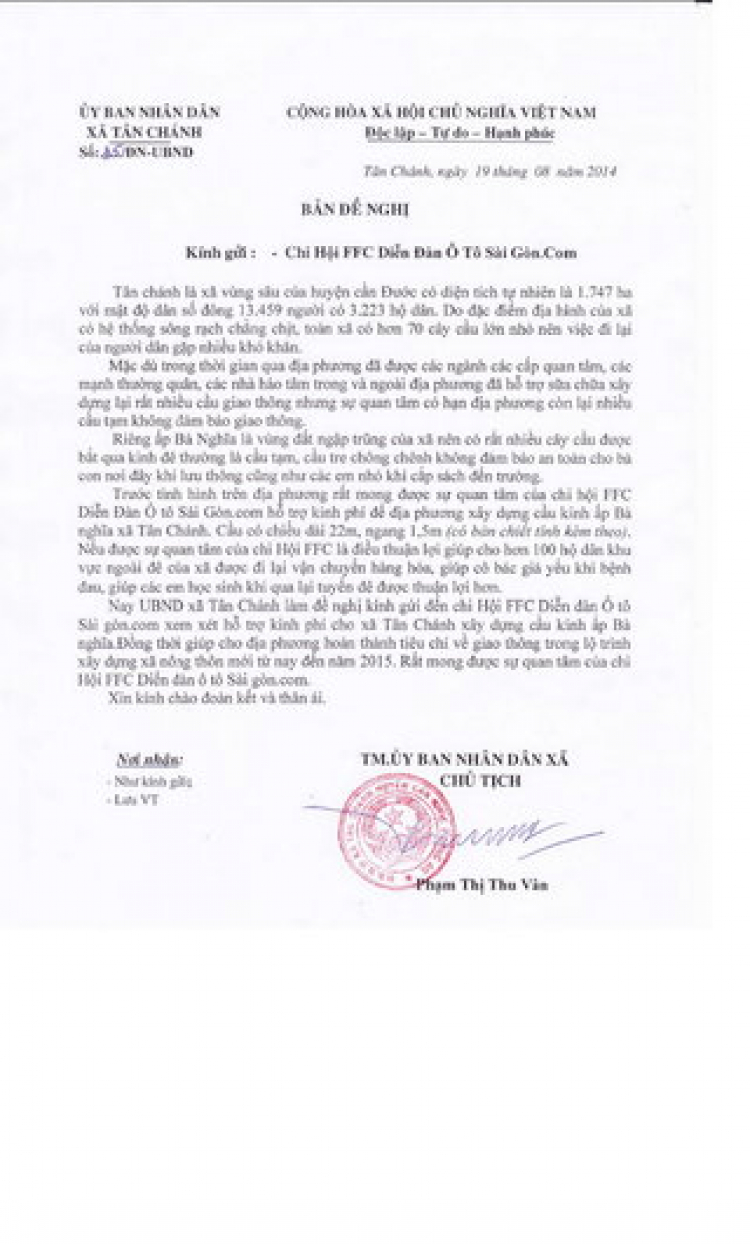 Thực hiện chương trình từ thiện trong năm 2014 - FFC xây cầu cho người nghèo!
