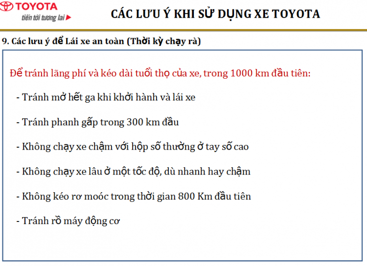 Khởi hành xe mới như thế nào là tốt nhất