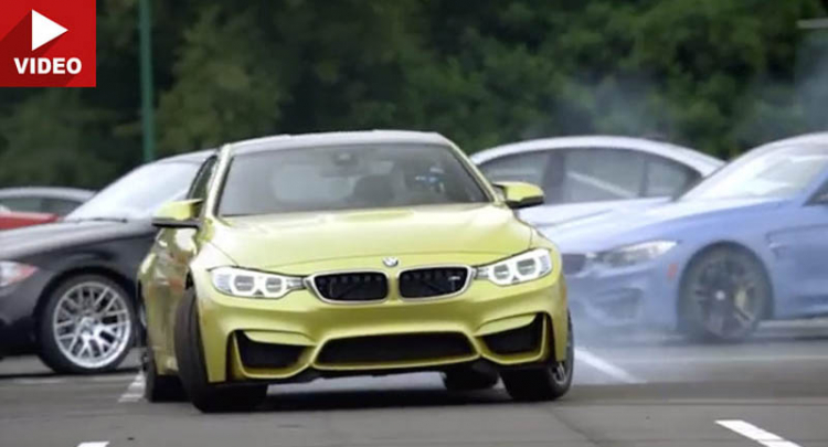 [Video] BMW M4 Coupe biểu diễn drift quanh 36 chiếc M anh em