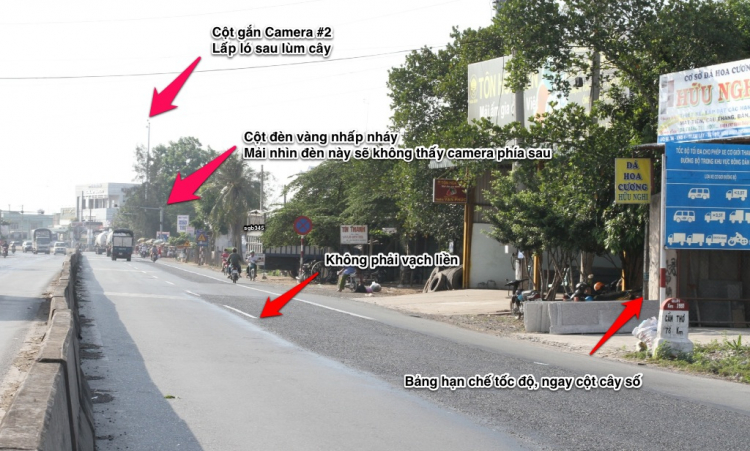 Vị trí các Camera tốc độ trên QL1A thuộc tỉnh Tiền Giang Vị trí các Camera tốc độ trên QL1A thuộc tỉnh Tiền Giang