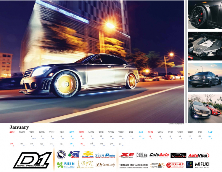 2013 tuned car calendar powered by D1WS