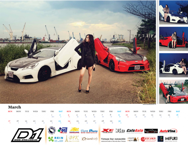 2013 tuned car calendar powered by D1WS