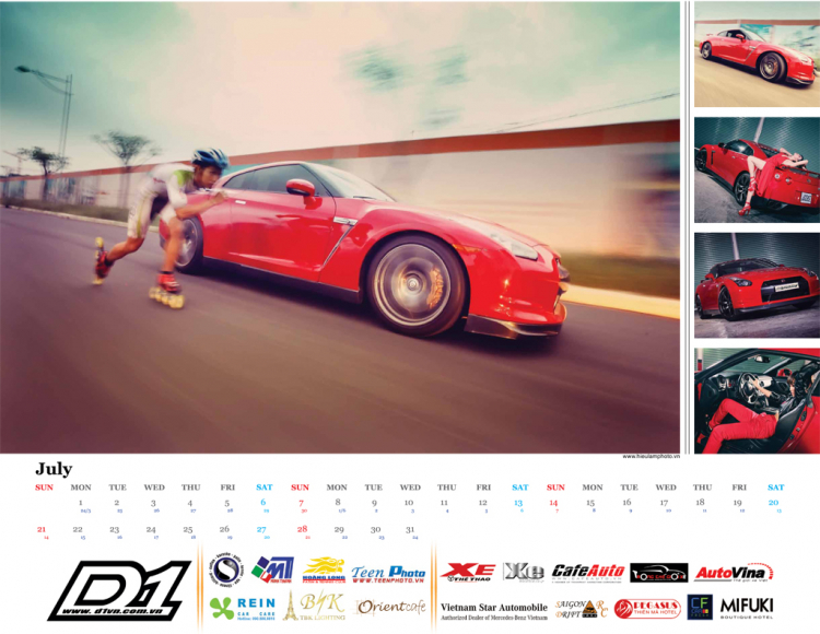 2013 tuned car calendar powered by D1WS