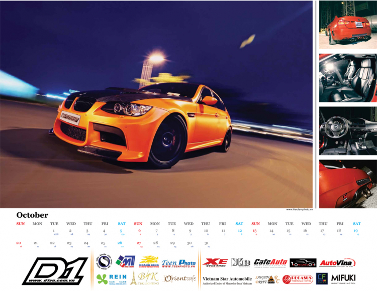 2013 tuned car calendar powered by D1WS