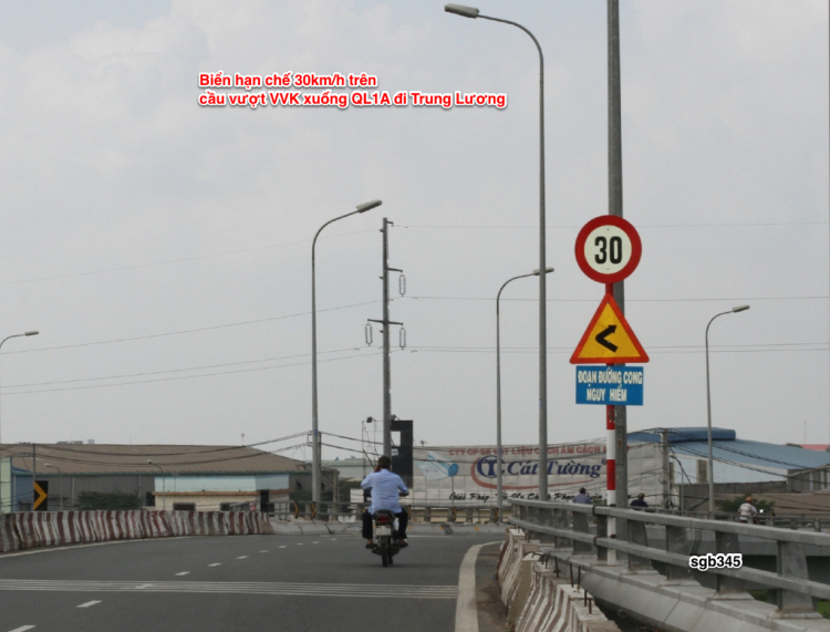 Vị trí tất cả biển báo tốc độ trên QL1A, đoạn từ Tp HCM đến Trung Lương