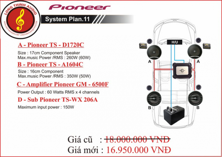 Nâng cấp hệ thống âm thanh PIONEER cho CHEVROLET CAPTIVA
