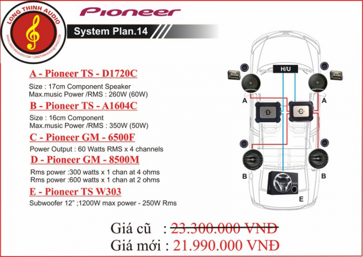 Nâng cấp hệ thống âm thanh PIONEER cho CHEVROLET CAPTIVA