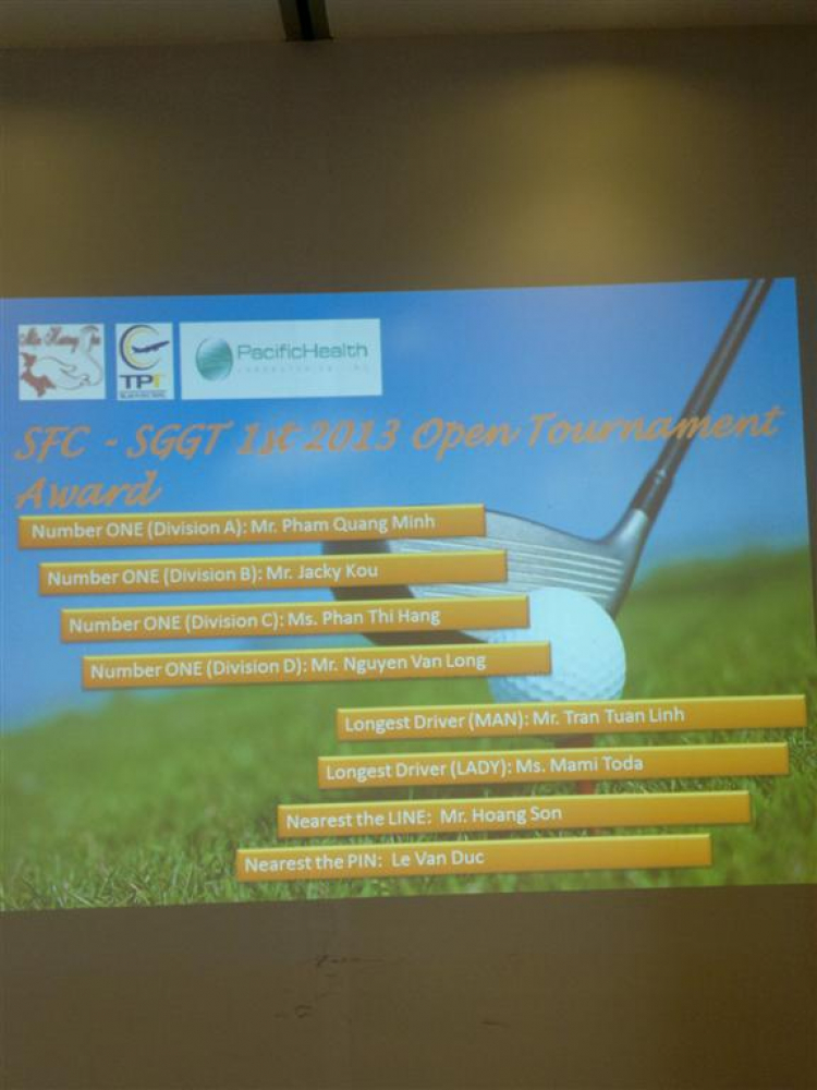 SFC - SGGT GOLF 1st OPEN TOURNAMENT 2013 !!!