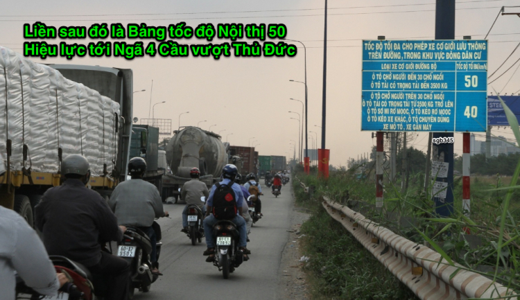 Biển báo tốc độ trên toàn Xa lộ Hà nội, địa phận Tp HCM
