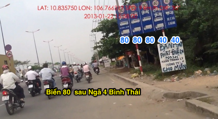 Biển báo tốc độ trên toàn Xa lộ Hà nội, địa phận Tp HCM