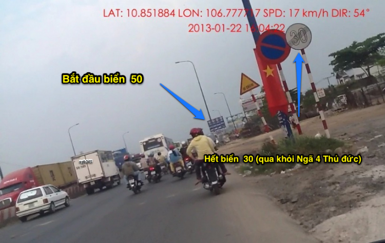 Biển báo tốc độ trên toàn Xa lộ Hà nội, địa phận Tp HCM