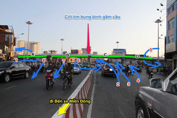 Lưu thông qua gầm Cầu vượt Hàng Xanh cũng thật đơn giản