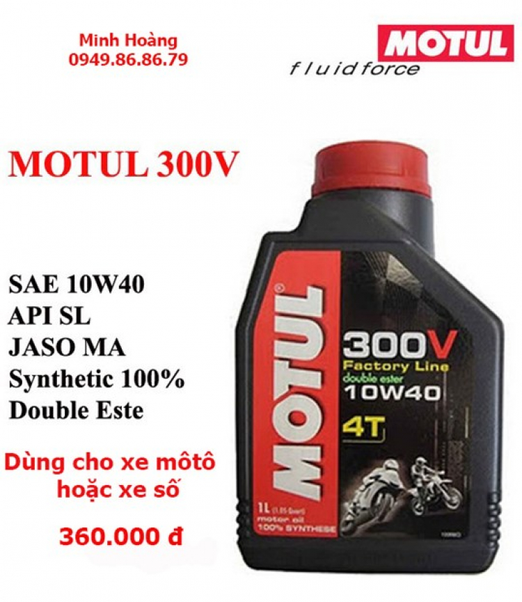 Dầu nhớt Motul , Mobil1 , Shell , CastroL , BP cho ngựa sắt yêu dấu kể cả ngựa xích thố