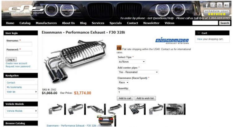 [Eisenmann] - Full system catback exhaust 4x76mm - F30 328i cần tìm chủ