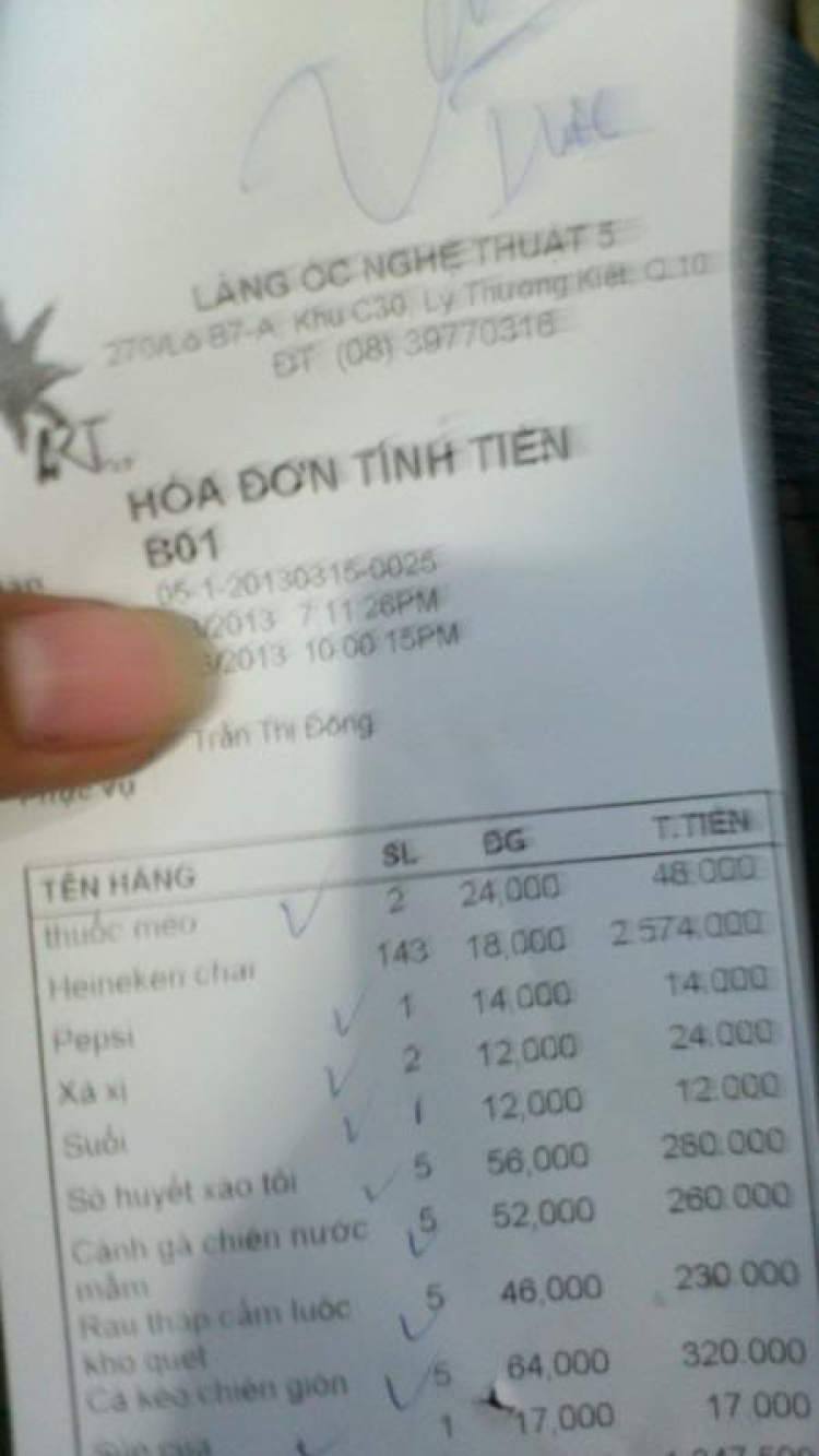 15/3 thứ Sáu 6h30 ốc Nghệ Thuật 5 - Hình ảnh report post#1 và sau trang 10 ạ.