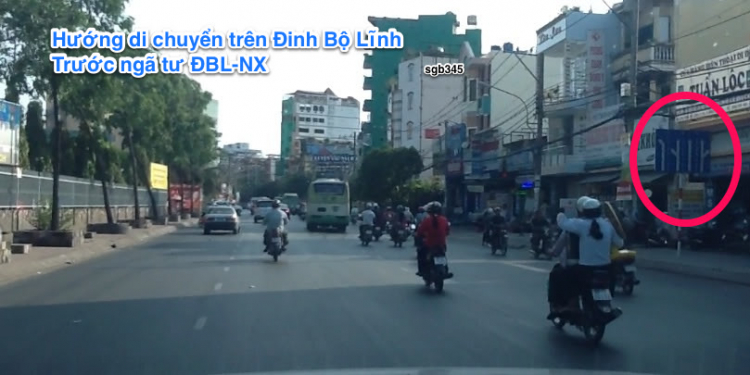 xxx canh bắt lỗi vượt đèn đỏ tại giao lộ Đinh Bộ Lĩnh - Bạch Đằng