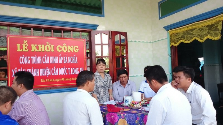 Khởi công xây cầu từ thiện cho người nghèo tại xã Tân Chánh, H.Cần Đước